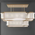 Modern Crystal Chandelier With Layered Metal Frame And Transparent Glass Shades