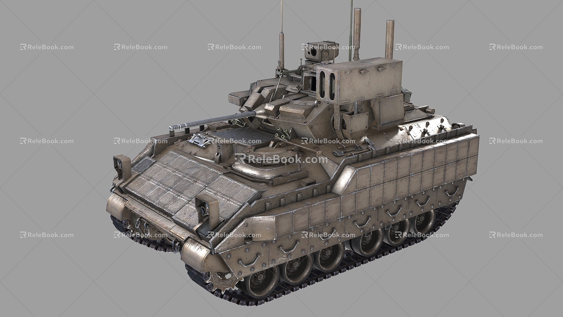 The imaginary enemy U.S. M6 self-propelled air defense vehicle M2 Bradley bullet-gun integrated air defense system central defender 3d model