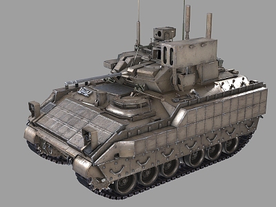 The imaginary enemy U.S. M6 self-propelled air defense vehicle M2 Bradley bullet-gun integrated air defense system central defender 3d model