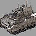 The imaginary enemy U.S. M6 self-propelled air defense vehicle M2 Bradley bullet-gun integrated air defense system central defender 3d model