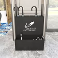 Black Home Organizer Shoe Rack With Umbrella Holder And Storage Compartment