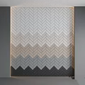Herringbone Pattern Tiles With Light To Dark Color Gradient For Interior Design 3d model