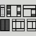 Modern Casement Windows With Black Frames Grid Patterns And Glass Designs