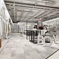 Modern Clothing Store Interior With Mannequins Clothing Displays Tile Floor And Lighting
