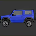 Blue Compact Off Road Vehicle With Black Hardtop And Rugged Wheels