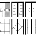 Modern Sliding Doors With Various Geometric Patterns And Glass Panel Designs 3d model