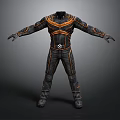 Stylish Black Orange Bodysuit With Logo Gloves And Boots For Daily Use