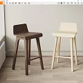 Modern Wooden Bar Stools In Two Tone Design For Minimalist Interior Space