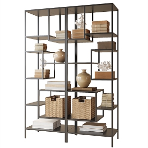 New Chinese-style Bookshelf Ornaments 3d model