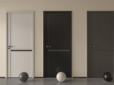 Bedroom door single door 3d model