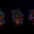 Colorful Neon Style Decorative Lights Featuring Different Cartoon Characters for Home Decoration