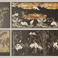 Decorative Paintings With Bamboo And Cranes For Elegant Interior Wall Art