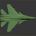Shiny Green Fighter Jet Model With Sleek Design And Reflective Surface 3d model
