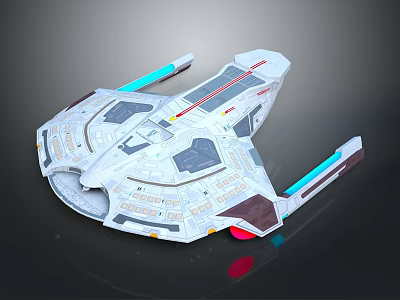 Futuristic Cosmic Spaceship Model With Advanced Aerospace Design And Colorful Accents 3d model
