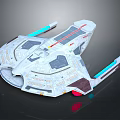 Futuristic Cosmic Spaceship Model With Advanced Aerospace Design And Colorful Accents
