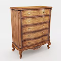 Vintage Wooden Chest of Drawers with Carved Legs and Ornate Design Details
