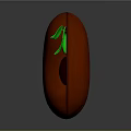 Whole and Split Red Bean Showing Germinating Seedling with Green Leaves in Cross Section