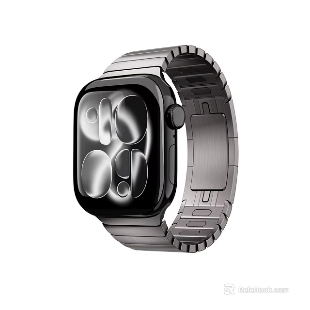 Elegant Silver Metal Bracelet Watch Jewelry with Black Dial and Circular Displays 3d model 