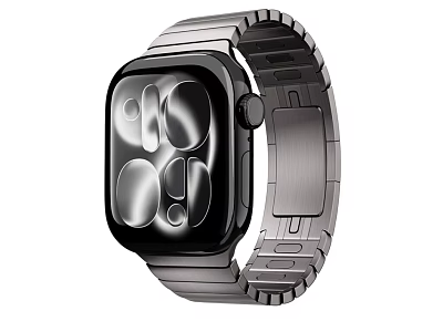 Elegant Silver Metal Bracelet Watch Jewelry with Black Dial and Circular Displays 3d model