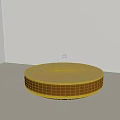 Modern Round Coffee Table With Beige Top And Brown Striped Design 3d model