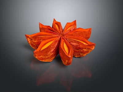 Orange Star Shaped Petal Design Decorative Ornament Set for Home Tabletop Decoration 3d model