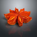 Orange Star Shaped Petal Design Decorative Ornament Set for Home Tabletop Decoration