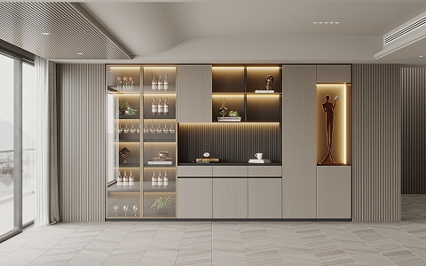 Modern Wine Cabinet 3d model