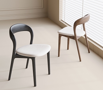 Modern Dining Chair Single Chair Leisure Chair 3d model