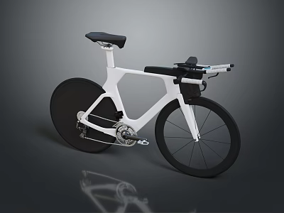 Modern White Bicycle With Black Wheels Ergonomic Seat And Streamlined Frame 3d model
