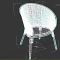 Modern Brown Wicker Leisure Chair With Beige Cushion And Wooden Legs