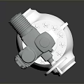 Industrial Metal Control Valve With Top Mounted Pressure Gauge And Spherical Body