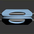 Blue Metal Bracket With Holes And Gray Pulley Wheel Mechanical Components