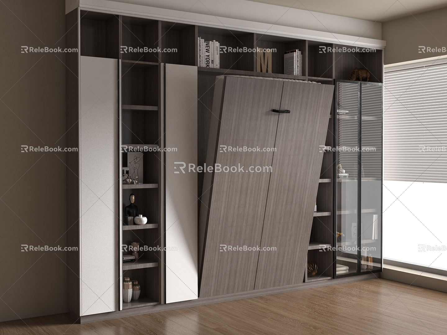 Modern Invisible Bed Wardrobe Integrated Folding Bed Invisible Bed Bed Cabinet 3d model