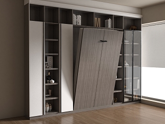 Modern Invisible Bed Wardrobe Integrated Folding Bed Invisible Bed Cabinet 3d model