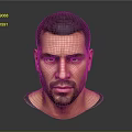 Man Headshot Portrait With Short Hair Beard And Realistic Facial Details