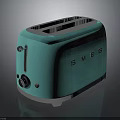 SMEG Blue Electric Toaster With Stylish Retro Design For Kitchen Countertop