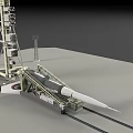 Detailed Rocket Launch Facility With Launch Tower Rocket And Mechanical Structures 3d model