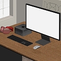 Computer mouse keyboard display 3d model