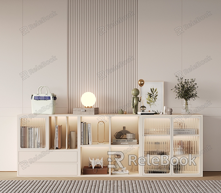 Modern Storage Cabinet Cream Decorative Storage Cabinet model