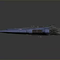 Advanced Blue Futuristic Sci-Fi Spaceship With Streamlined Design And Weapon Systems
