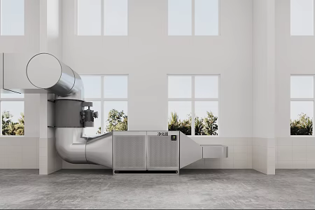 Stainless steel duct fan motor air purifier 3d model
