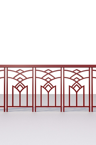 Guardrail railing fence wrought iron railing 3D model 3d model