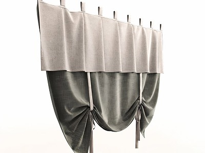 European-style curtains 3d model