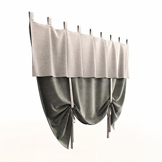 European-style curtains 3d model