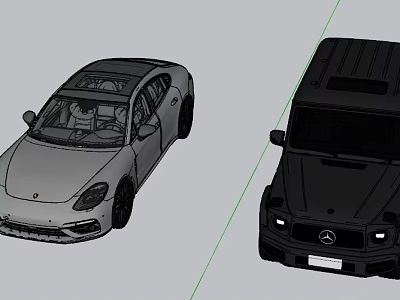 Car Models Showcasing Sedan And SUV With Distinct Exterior Styles 3d model