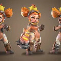 Modern game character Goblin Dwarf 3d model