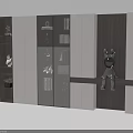 Modern Wine Cabinet Design With Glass Display Doors And Wooden Shelves For Wine Storage