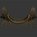 Decorative Metal Comb as Daily Living Essential With Intricate Design and Pointed Teeth