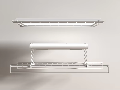 White Retractable Clothes Hanger With Chain And Drying Rack For Home Laundry Use 3d model