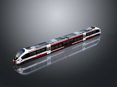 Modern High Speed Train With Sleek Aerodynamic Design And Multiple Carriages 3d model